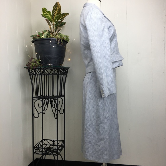 Vintage Blue & White Two Piece Suit - Picture 4 of 7